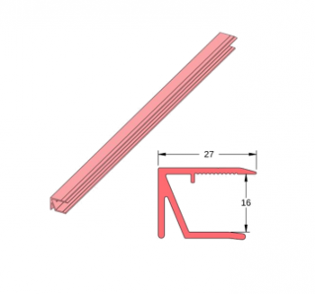 P9 afsluitprofiel 350 cm voor afsluiten van de polycarbonaat plaat