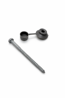 100 st houtdraadbouten 7 x 110 mm incl. ring en afsluitdop kleur grijs